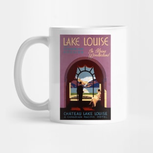 Canadian Rockies Lake Louise Chateau Lake House Hotel Vintage Travel Mug